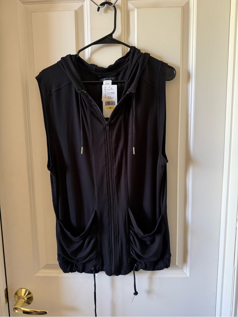 Karen Kane Black Hooded Sleeveless Vest